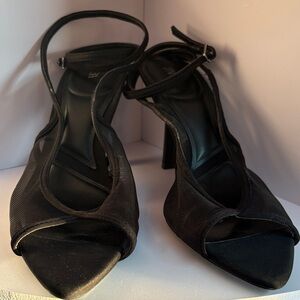 Zara Black Mesh Heels